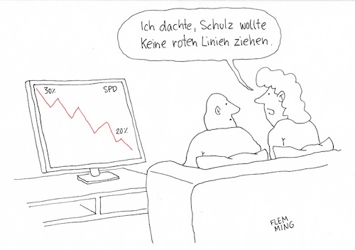 Cartoon: Rote Linien (medium) by Flemming tagged spd,schulz,sondierungen,groko