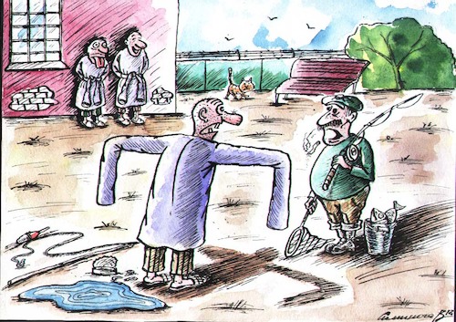 Cartoon: a fish (medium) by vadim siminoga tagged fish