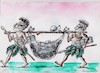 Cartoon: savages (small) by vadim siminoga tagged savages,virus,paper,instinct,fear,panic,disease