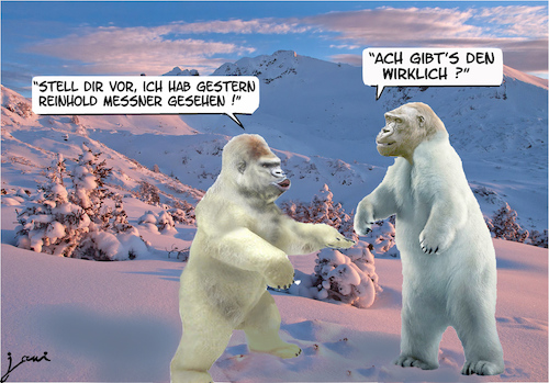 Cartoon: Yeti (medium) by jpn tagged yeti,messner,winter,fabelwesen,himalaya