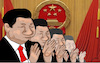 Cartoon: Zentralkomitee (small) by jpn tagged china,xi,partei,kongress,zentralkomitee,macht,diktatur,totolitär,weltmacht