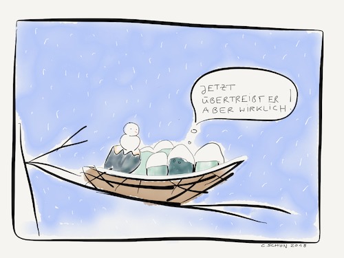 Cartoon: Man kann schon draußen sitzen (medium) by Schön tagged spring,birds,frühling,angeber,vögel