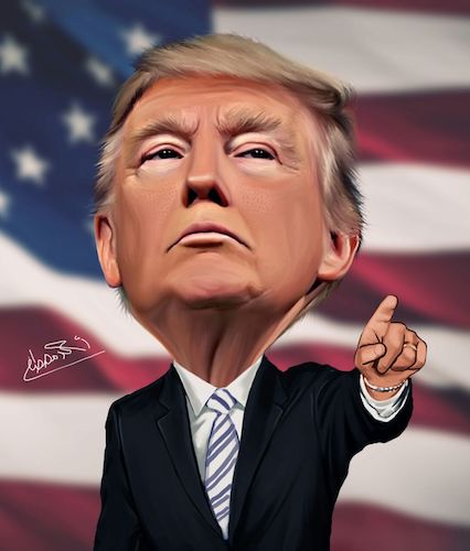Cartoon: Donald Trump (medium) by Ahmed Mostafa tagged donald,trump