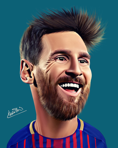 lionel messi By Ahmed Mostafa | Sports Cartoon | TOONPOOL