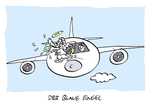 Cartoon: Blau (medium) by Bregenwurst tagged blau,engel,alkohol,flugzeug