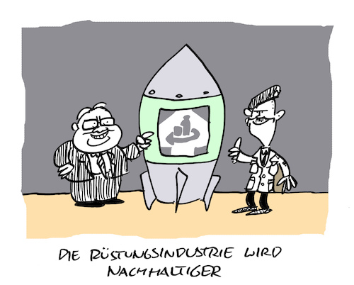 Cartoon: Bombig (medium) by Bregenwurst tagged rüstungsindustrie,militär,bombe,rakete,pfand,nachhaltigkeit