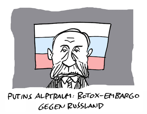 Cartoon: Faltig (medium) by Bregenwurst tagged putin,russland,ukraine,krieg,embargo,botox
