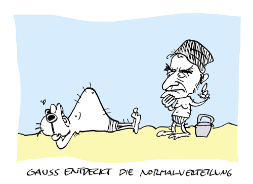 Cartoon: Gauß (medium) by Bregenwurst tagged math2022,gauß,normalverteilung,wampe