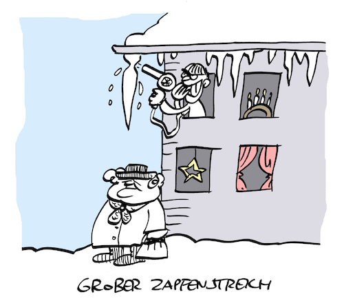 Cartoon: Grobes (medium) by Bregenwurst tagged zapfenstreich,eiszapfen,streich,merkel,grob