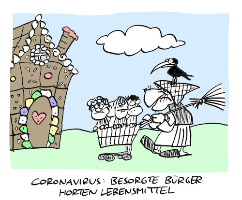 Cartoon: Hamster (medium) by Bregenwurst tagged coronavirus,epidemie,hamsterkäufe,horten,lebensmittel,hexe,lebkuchen