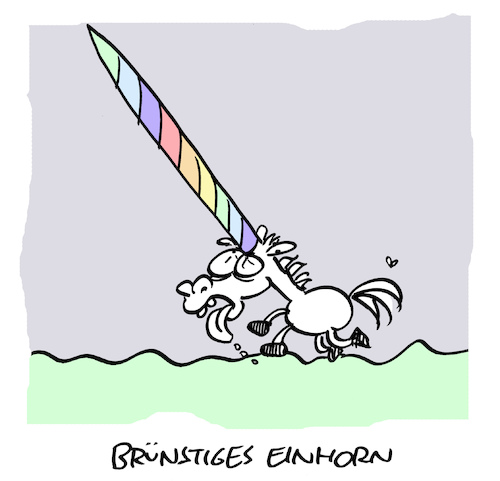 Cartoon: Horny (medium) by Bregenwurst tagged einhorn,brünstig,brunft