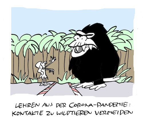 Cartoon: King Korona (medium) by Bregenwurst tagged corona,pandemie,wildtiere,kontaktverbot,king,kong