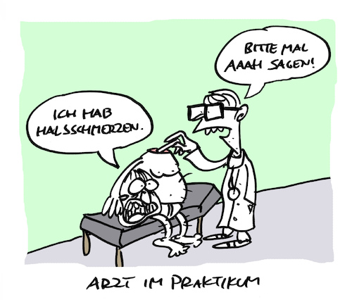 Cartoon: Kopflos (medium) by Bregenwurst tagged halsschmerzen,arzt,mundspatel,kopflosigkeit