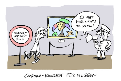 Cartoon: Muse (medium) by Bregenwurst tagged coronavirus,pandemie,verweilverbot,museum,galerie