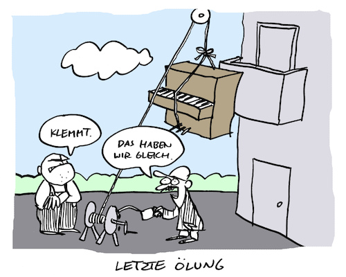 Cartoon: Ölig (medium) by Bregenwurst tagged ölung,letzte,sakrament,klavier,unfall