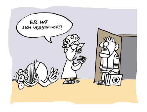 Cartoon: Schluck (medium) by Bregenwurst tagged verschlucken,unfall,autokannibalismus