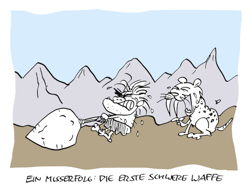 Cartoon: Schweer (medium) by Bregenwurst tagged shwere,waffen,steinzeit,speer,ukraine,krieg