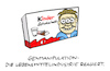 Cartoon: Genschokolade (small) by Bregenwurst tagged genmanipulation,gentechnik,kinder,schokolade,mutanten