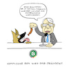 Cartoon: Präsident Rex (small) by Bregenwurst tagged dfb,präsident,fußball,schäferhund,kommissar,rex,wurst