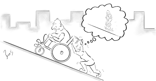 Cartoon: stumbling block (medium) by bakcagun tagged life,stumbling,block,obstacle