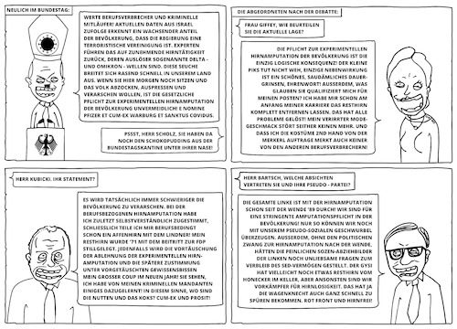 Cartoon: Hirnlos in die Zukunft! (medium) by Cory Spencer tagged covid,covid19,impfpflicht,impfung,olafscholz,bundesregierung,bundestag,zwangsimpfung