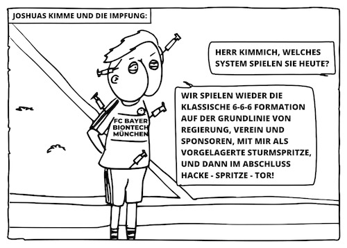 Cartoon: Joshua Kimmich und die Impfung (medium) by Cory Spencer tagged kimmich,fussball,impfung,dfb,impfpflicht,corona,covid19,covid