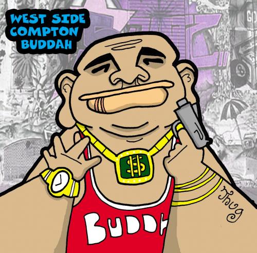 Cartoon: Compton_Buddah (medium) by GrahamFox tagged buddah