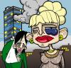 Cartoon: Black eye (small) by GrahamFox tagged domestic,violence