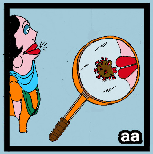 Cartoon: Corona Invisible (medium) by APPARAO ANUPOJU tagged corona,invisible