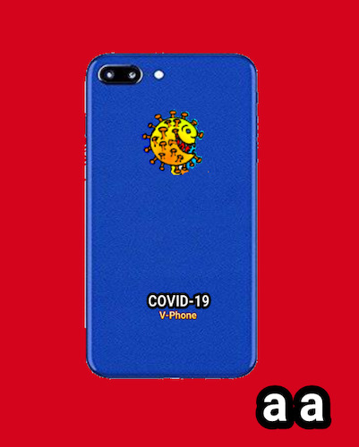Cartoon: COVID-19 V-Phone (medium) by APPARAO ANUPOJU tagged covid,phone