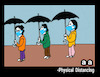 Cartoon: Umbrella for Physical Distancing (small) by APPARAO ANUPOJU tagged umbrella,physical,distancing