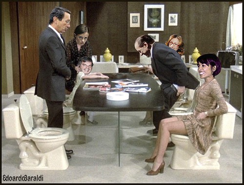 Cartoon: a tavola (medium) by edoardo baraldi tagged berlusconi,gelmini,carfagna,brunetta,fini,meloni