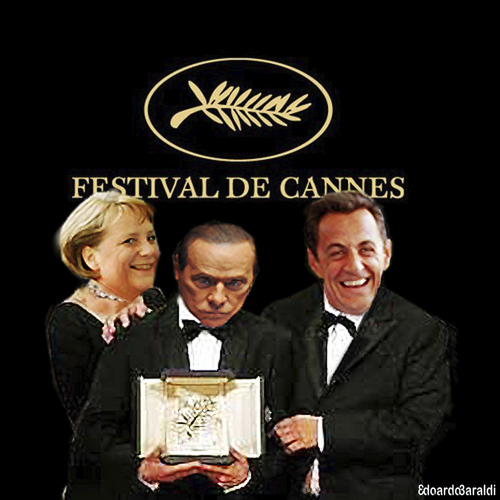 Cartoon: FESTIVAL CANNES (medium) by edoardo baraldi tagged berlusconi,merkel,sarkozy