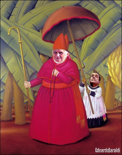 Cartoon: il chierico (medium) by edoardo baraldi tagged papa,berlusconi