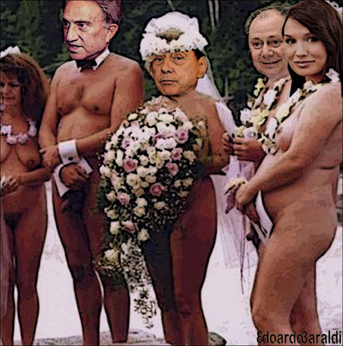 Cartoon: RE DI ARCORE (medium) by edoardo baraldi tagged berlusconi,fede,minetti,mora