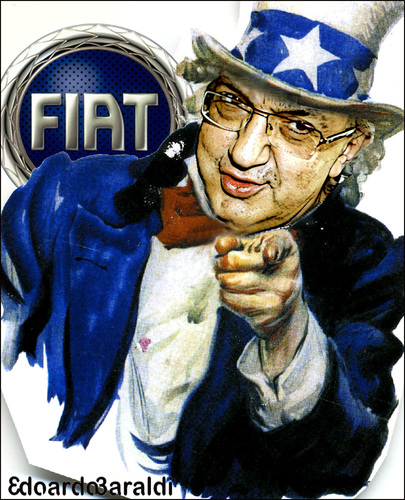 Cartoon: ricatto (medium) by edoardo baraldi tagged fiat,marchionne,referendum