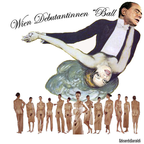 Cartoon: Wien Debutantinnen Ball (medium) by edoardo baraldi tagged berlusconi,ruby