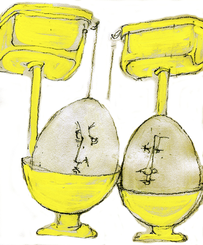 Cartoon: faule Eier (medium) by herranderl tagged faule,eier,lebensmittel