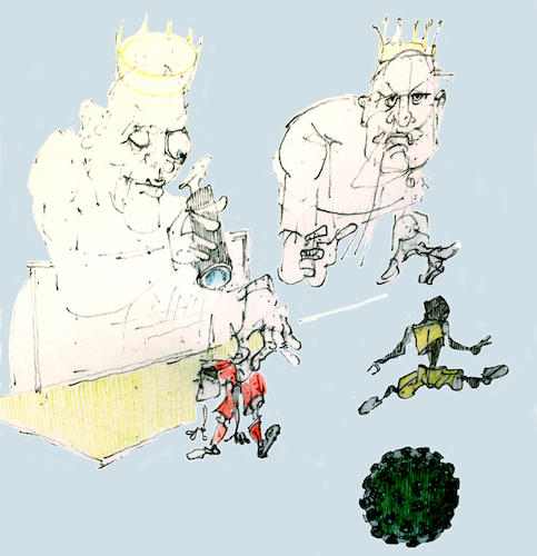Cartoon: Geisterspiele (medium) by herranderl tagged bundesliga,geisterspiele,corona