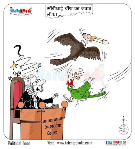 Cartoon: Blown CBI parrot ... (medium) by Talented India tagged cartoon,talented,politics,talentedindia,news