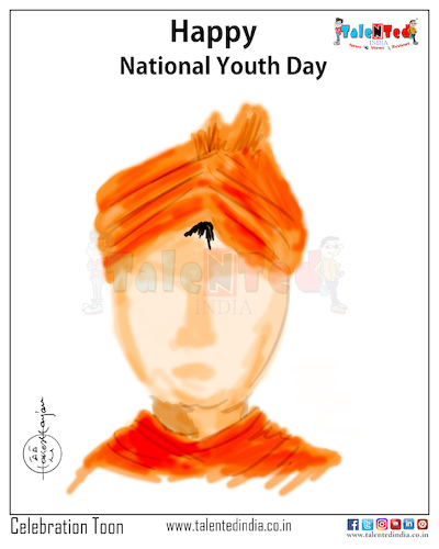 Cartoon On National Youth Day By Talented India | Politics Cartoon |  TOONPOOL