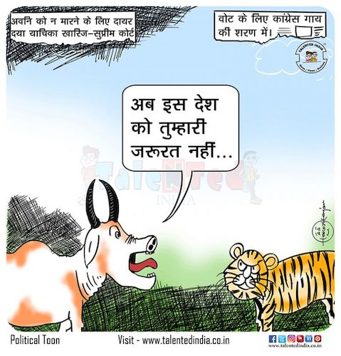 Cow Vote No Tigress By Talented India | Politics Cartoon | TOONPOOL