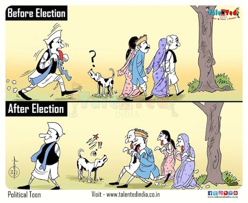 Shake the tale first then hands By Talented India | Politics Cartoon |  TOONPOOL