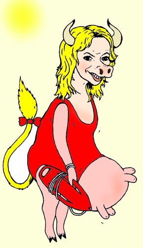 Cartoon: Pammy COW (medium) by Barcarole tagged pamela,cow