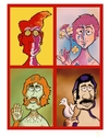 Cartoon: Beatles (small) by Goodwyn tagged beatles reagan john paul george ringo lennon mccartney harrison starr bird flower psychodelic