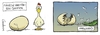 Cartoon: Chicken and the Egg (small) by Goodwyn tagged chicken egg lizard tail dinosaur feather