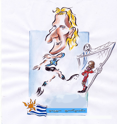 Cartoon: Diego Forlan (medium) by bebetokaspi tagged forlan,diego