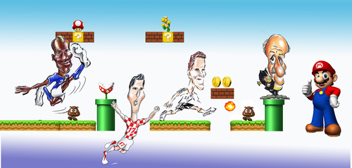 Cartoon: Mario (medium) by bebetokaspi tagged balotelli,mandzukic,del,bosque,gomez