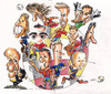 Cartoon: spain-2010 (small) by bebetokaspi tagged bosque,pique,casilas,ramos,puiol,iniesta,chavi,villa