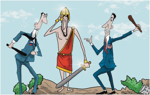 Cartoon: Ares ci metto lo zampino (medium) by Christi tagged russia,onu,usa,ucraina,conflitto